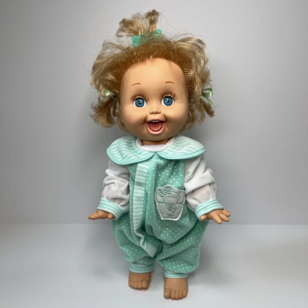 Vintage 1990 Galoob Baby Face So Playful Penny #10 Blue Eyes Mint Romper